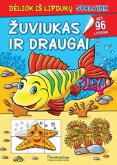 Žuviukas ir draugai. Spalvink. Dėliok iš lipdukų цена и информация | Книжки - раскраски | pigu.lt