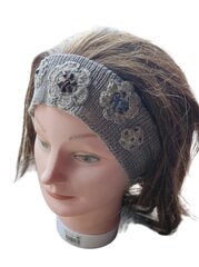 Универсальная повязка на голову с аппликацией из цветочных мотивов цена и информация | Женские шапки | pigu.lt