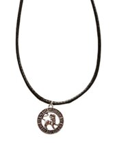 Ожерелье с подвеской "Гороскоп Лев" с плетеным черным кожаным шнуром и застежкой с регулируемой длиной цена и информация | Украшения на шею | pigu.lt