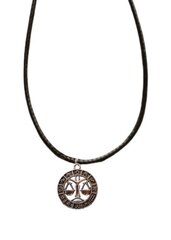 Знак гороскопа Весы Кулон Ожерелье с плетеным черным кожаным шнуром Регулируемая длина застежки цена и информация | Украшения на шею | pigu.lt