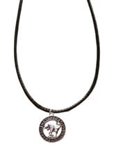 Ожерелье с подвеской в ​​виде знака гороскопа Тельца с плетеным черным кожаным шнуром и застежкой с регулируемой длиной цена и информация | Украшения на шею | pigu.lt
