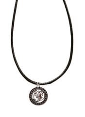 Ожерелье с подвеской Гороскоп Рака с плетеным черным кожаным шнуром Регулируемая длина застежки цена и информация | Украшения на шею | pigu.lt