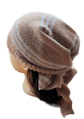 Теплый шарф-косынка-бандана, белый, песочный цена и информация | Женские шапки | pigu.lt