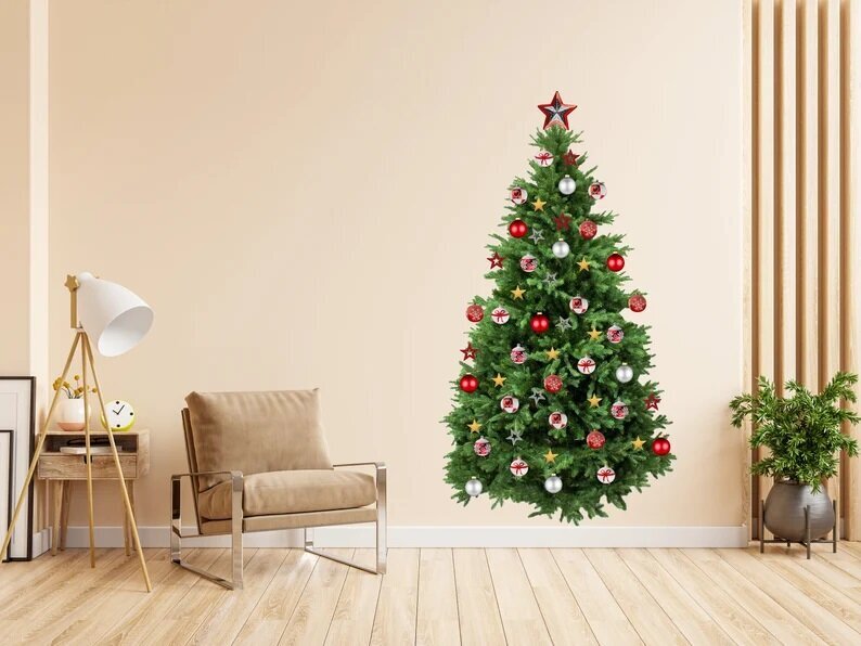 Kalėdų eglutės lipdukas, 130 cm kaina ir informacija | Interjero lipdukai | pigu.lt