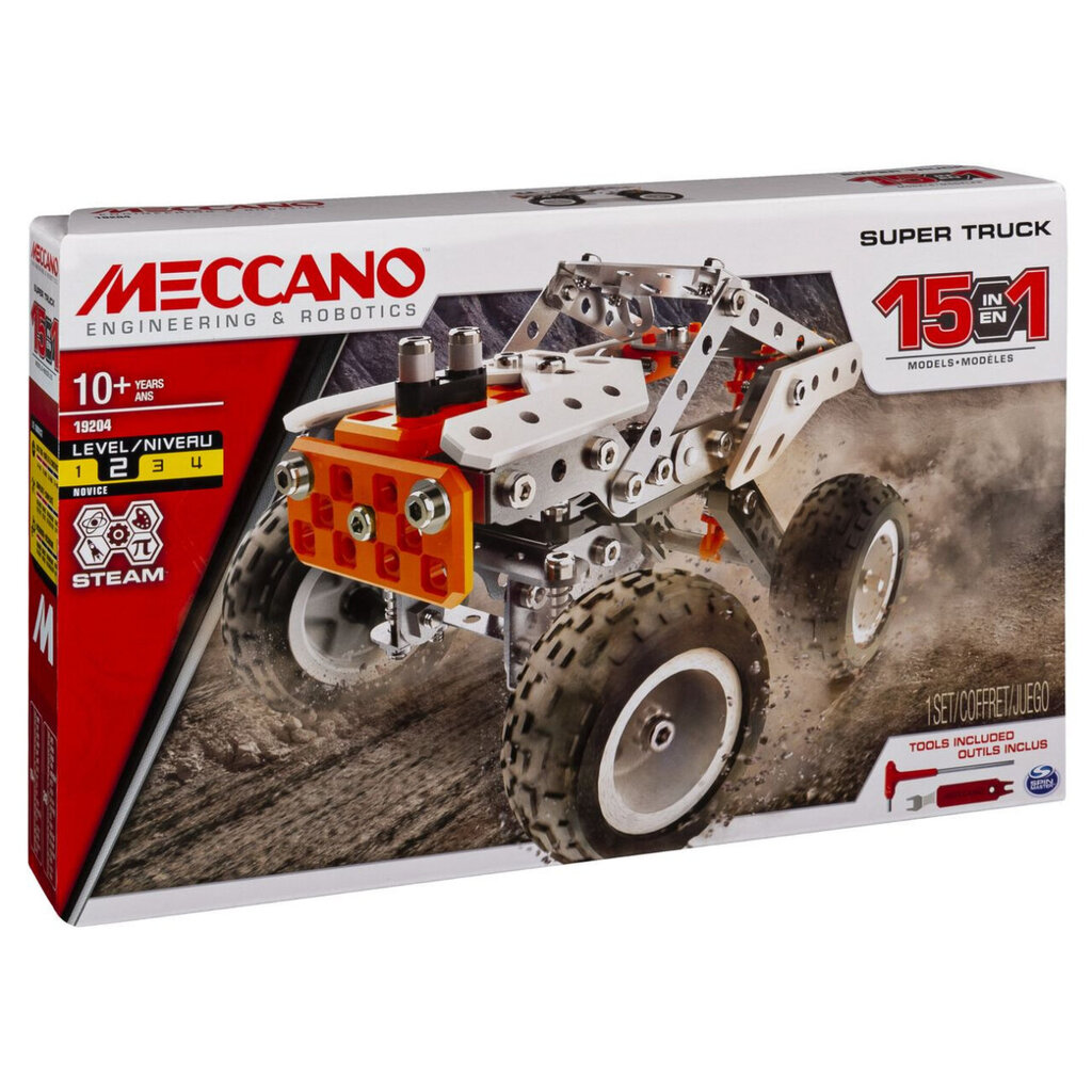 Metalinis konstruktorius 15in1 Meccano Super Truck, 6052632 цена и информация | Konstruktoriai ir kaladėlės | pigu.lt