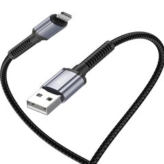 XO cable NB215 USB - Lightning 1,0 м 2,4A black цена и информация | Кабели для телефонов | pigu.lt