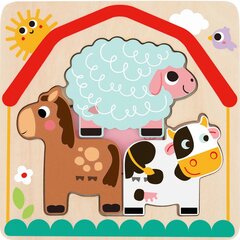 Medinė mokomoji lenta Gyvūnai ūkyje Tooky Toy kaina ir informacija | Lavinamieji žaislai | pigu.lt
