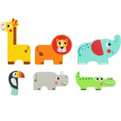 Деревянный пазл, лесные животные, Tooky Toy цена и информация | Развивающие игрушки | pigu.lt