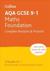 AQA GCSE 9-1 Maths Foundation All-in-One Complete Revision and Practice: Ideal for Home Learning, 2023 and 2024 Exams edition, Foundation tier, AQA GCSE Maths Foundation Tier All-in-One Revision and Practice цена и информация | Книги для подростков и молодежи | pigu.lt