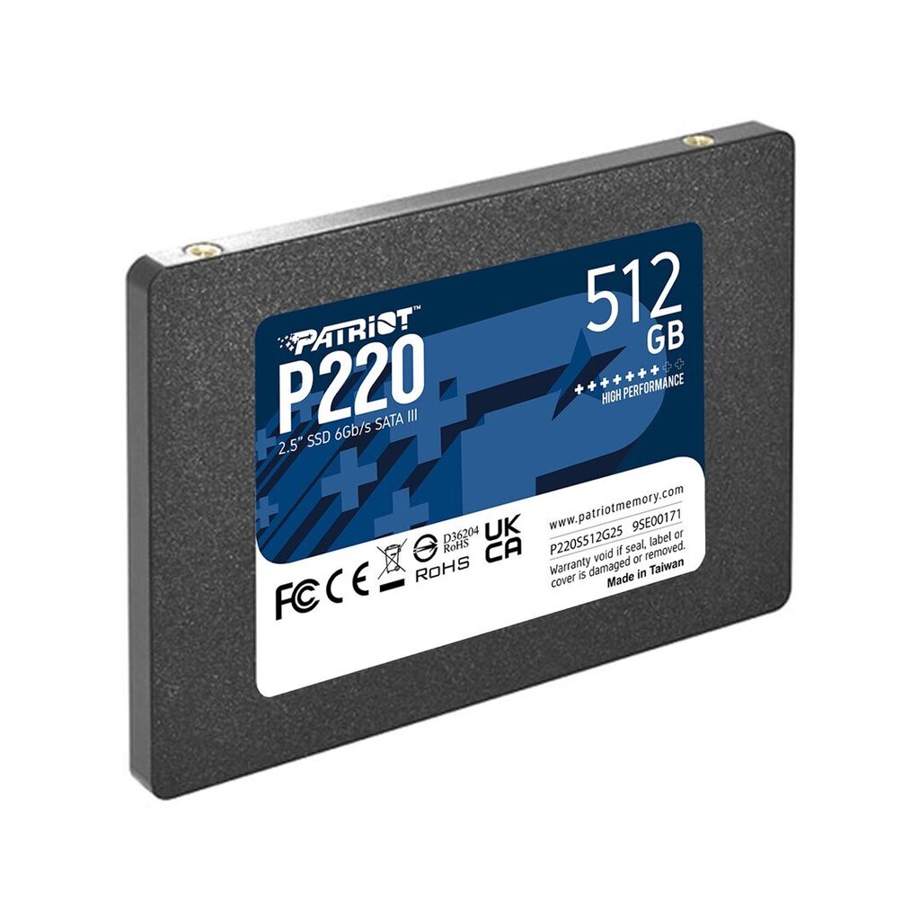 Patriot P220, 512GB (P220S512G25) kaina ir informacija | Vidiniai kietieji diskai (HDD, SSD, Hybrid) | pigu.lt