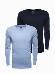 Marškinėliai vyrams Ombre Clothing, mėlyni 2vnt kaina ir informacija | Vyriški marškinėliai | pigu.lt