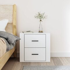Sieninė naktinė spintelė, Apdirbta mediena, 50x36x47cm, balta kaina ir informacija | Spintelės prie lovos | pigu.lt
