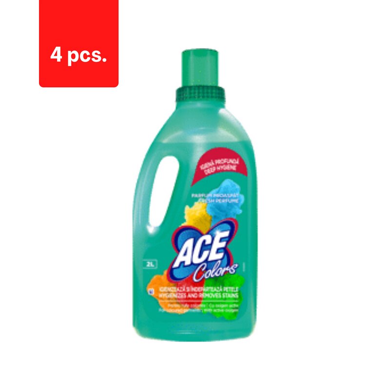 Dėmių valiklis ACE Colors, spalvotiems audiniams, 2 l x 4 vnt. kaina ir informacija | Valikliai | pigu.lt