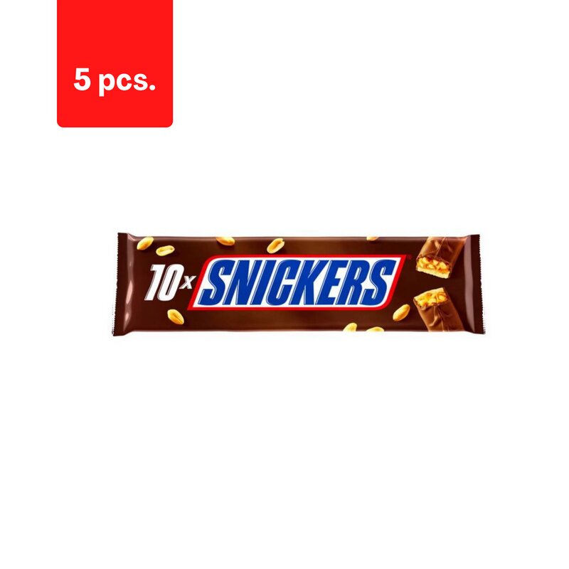Šokoladiniai batonėliai Snickers, 10x50g x 5 kaina ir informacija | Saldumynai | pigu.lt