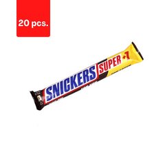 Шоколадный батончик SNICKERS Super +1 с начинкой из нуги и карамели и тостами. молотые орехи, 112,5 г x 20 шт. цена и информация | Сладости | pigu.lt
