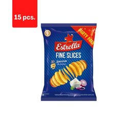 Grietinės ir svogūnų skonio traškučiai Estrella flat, 180 g x 15 vnt. kaina ir informacija | Užkandžiai, traškučiai | pigu.lt