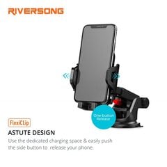 Универсальный держатель мобильного телефона для автомобиля Riversong FlexiClip, черный цена и информация | Держатели для телефонов | pigu.lt