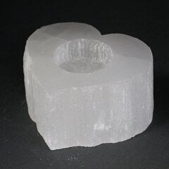 Подсвечник из кристалла селенита в форме сердца 0,5 кг цена и информация | Подсвечники, свечи | pigu.lt