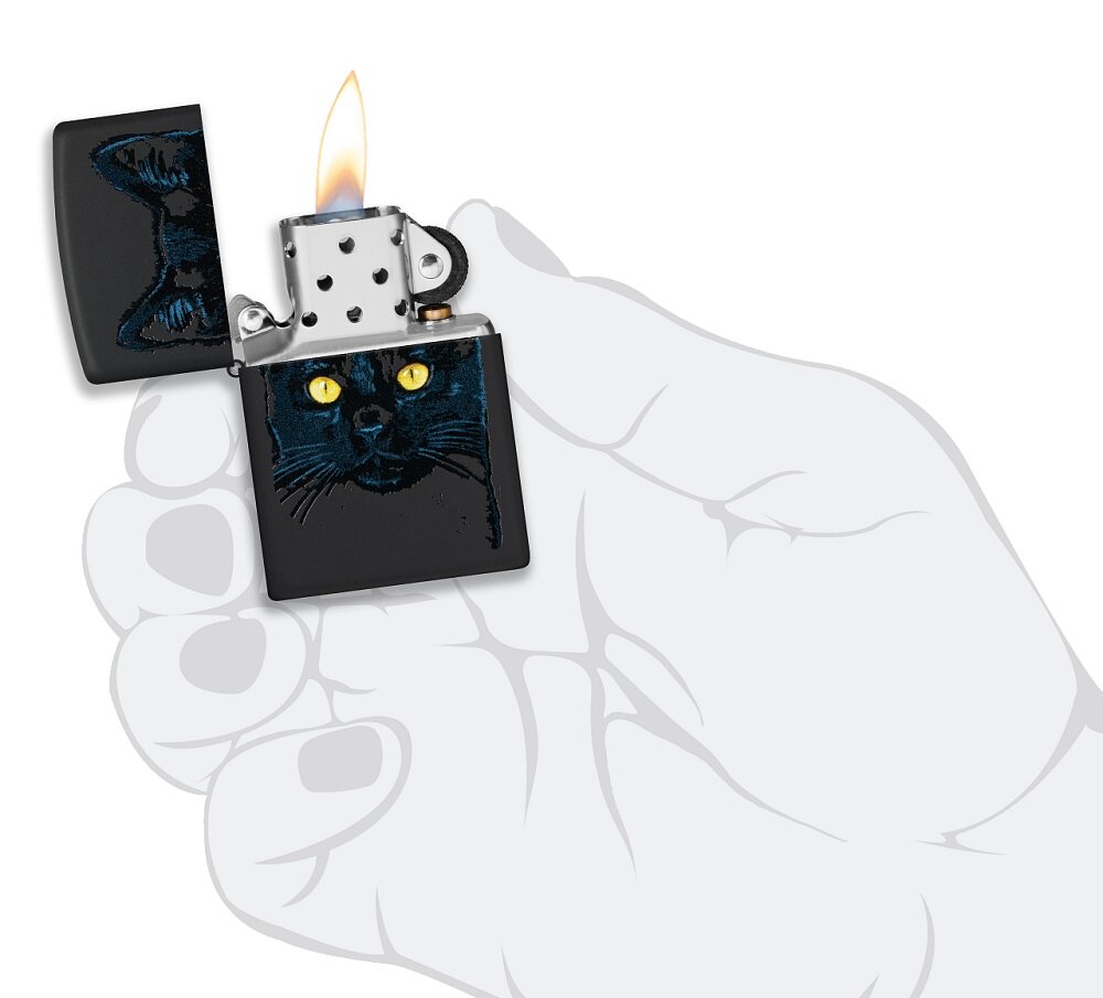 Žiebtuvėlis Zippo 48491 Black Cat Design kaina ir informacija | Žiebtuvėliai ir priedai | pigu.lt