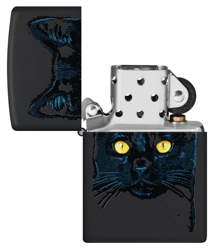 Žiebtuvėlis Zippo 48491 Black Cat Design kaina ir informacija | Žiebtuvėliai ir priedai | pigu.lt