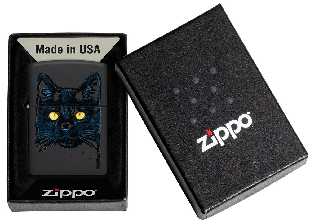 Žiebtuvėlis Zippo 48491 Black Cat Design kaina ir informacija | Žiebtuvėliai ir priedai | pigu.lt