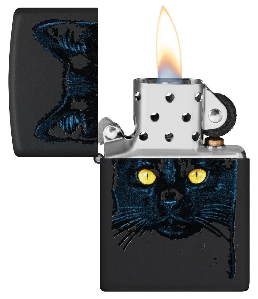 Žiebtuvėlis Zippo 48491 Black Cat Design kaina ir informacija | Žiebtuvėliai ir priedai | pigu.lt