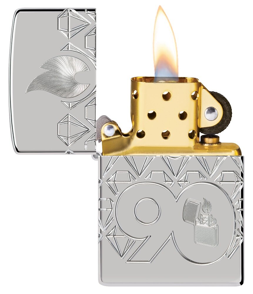 Žiebtuvėlis Zippo 48461 Armor® Zippo 90th Sterling Collectible Limited Edition kaina ir informacija | Žiebtuvėliai ir priedai | pigu.lt