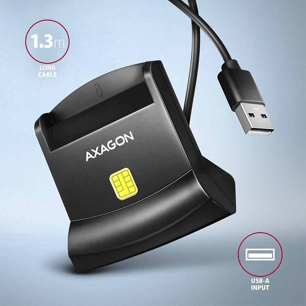 Lustinių kortelių skaitytuvas Axagon CRE-SM4N цена и информация | Išmanioji technika ir priedai | pigu.lt