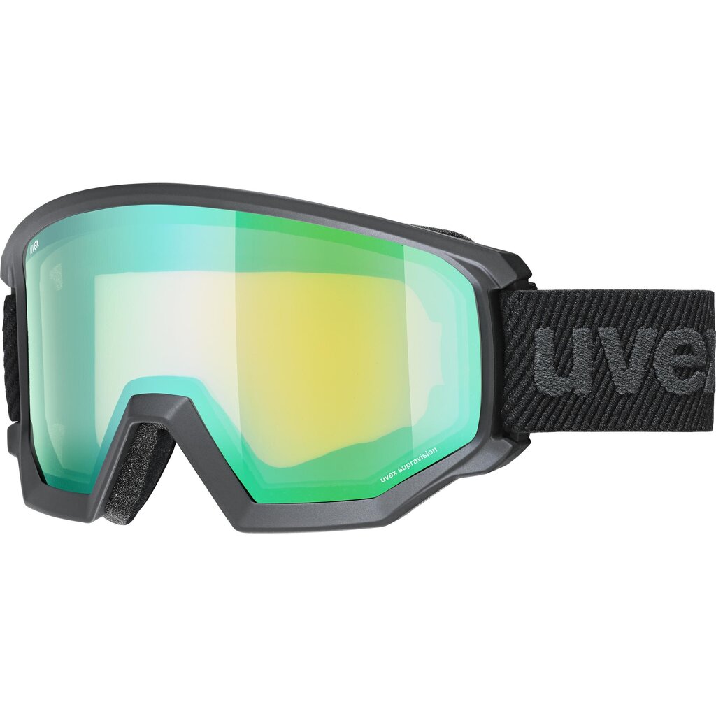 Slidinėjimo akiniai Uvex Athletic FM, juodi/žali kaina ir informacija | Slidinėjimo akiniai | pigu.lt