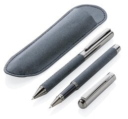 Набор ручек: перьевая ручка + ручка XD COLLECTION, с т. серый сп. с деталями из переработанной кожи, в подарочной упаковке. цена и информация | Письменные принадлежности | pigu.lt
