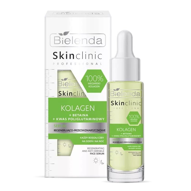 Veido serumas Bielenda Skin Clinic Professional Collagen Regenerating Anti-Wrinkle Face Serum, 30 ml kaina ir informacija | Veido aliejai, serumai | pigu.lt