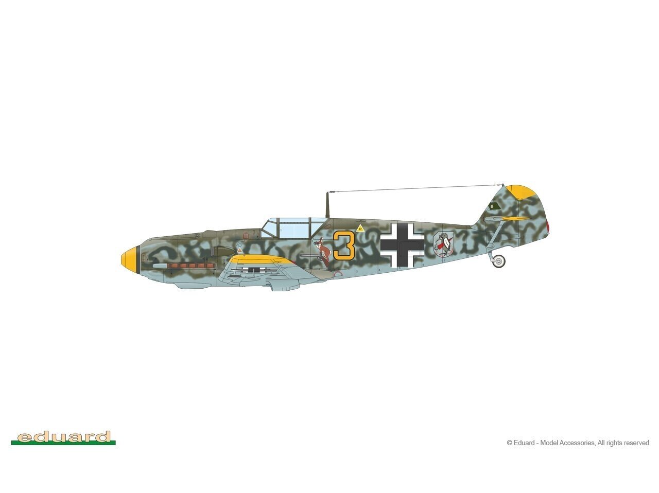 Konstruktorius Eduard, Bf 109E-3 7032, 1/72 kaina ir informacija | Konstruktoriai ir kaladėlės | pigu.lt