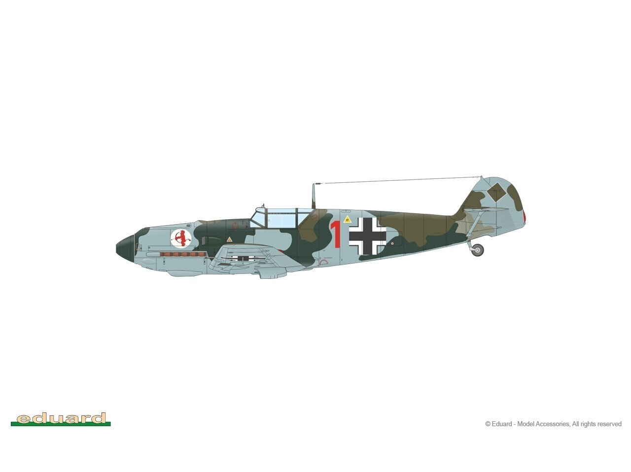 Konstruktorius Eduard, Bf 109E-3 7032, 1/72 kaina ir informacija | Konstruktoriai ir kaladėlės | pigu.lt