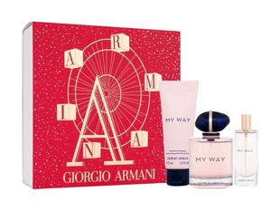 Rinkinys Giorgio Armani My Way moterims: Kvapusis vaduo EDP, 90 ml + kūno losjonas, 75 ml + Kvapusis vaduo EDP, 15 ml kaina ir informacija | Kvepalai moterims | pigu.lt