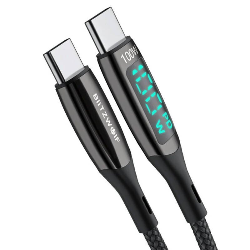 BlitzWolf BW-TC23, USB-C-USB-C, 0.9 m kaina ir informacija | Laidai telefonams | pigu.lt