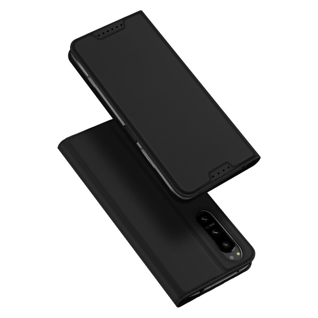 Dux Ducis Skin Pro Sony Xperia 5 IV flip card wallet stand Black kaina ir informacija | Telefono dėklai | pigu.lt