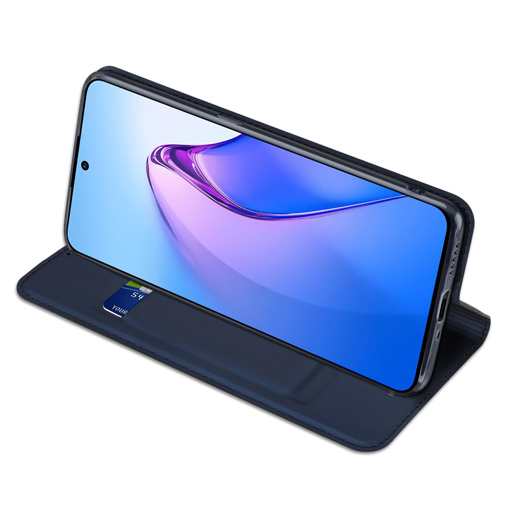 Dux Ducis Skin Pro Oppo Reno 8 Pro flip card wallet stand blue цена и информация | Telefono dėklai | pigu.lt