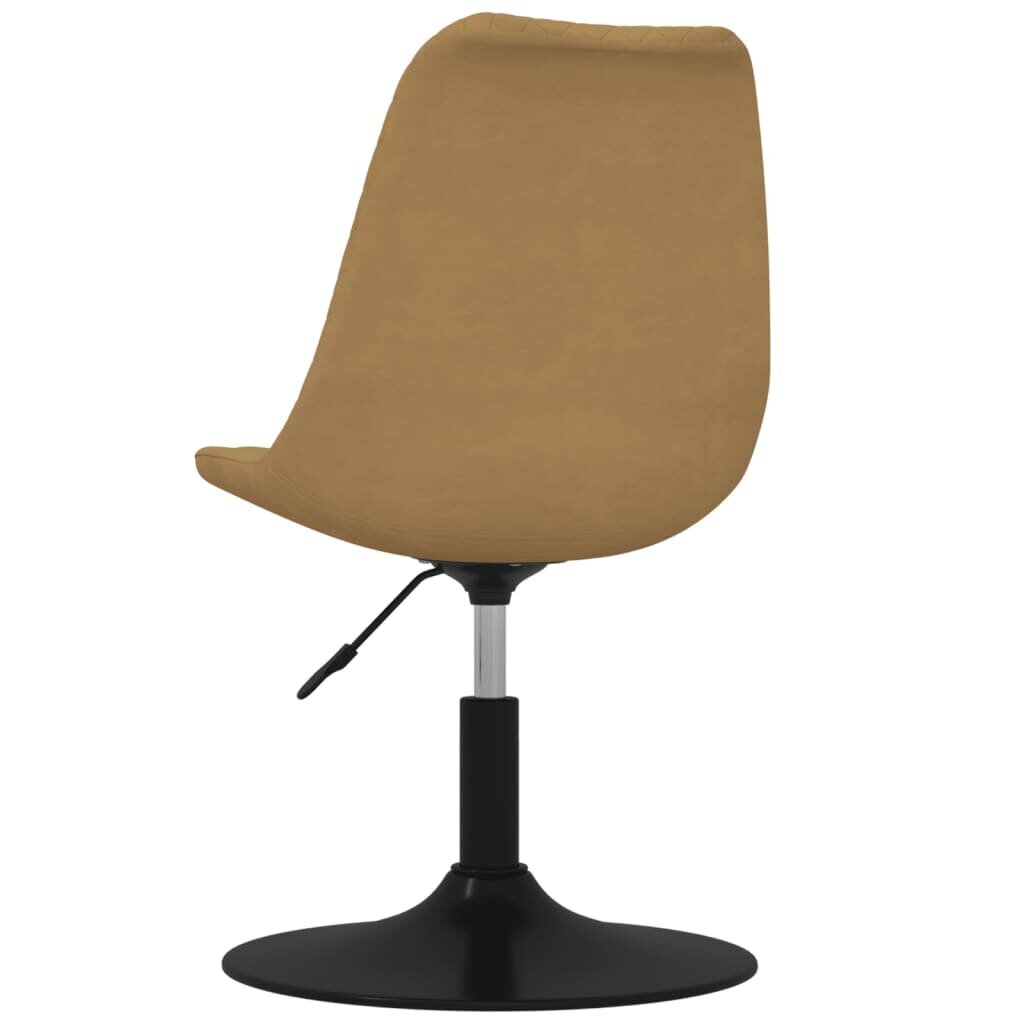 Pasukamos valgomojo kėdės vidaXL, Aksomas, 6 vnt., ruda kaina ir informacija | Virtuvės ir valgomojo kėdės | pigu.lt