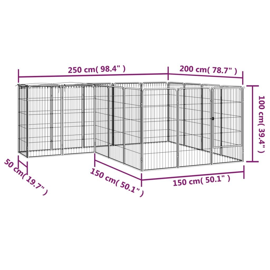 Šunų aptvaras vidaXL, 50 x 100 cm, juodas kaina ir informacija | Guoliai, pagalvėlės | pigu.lt