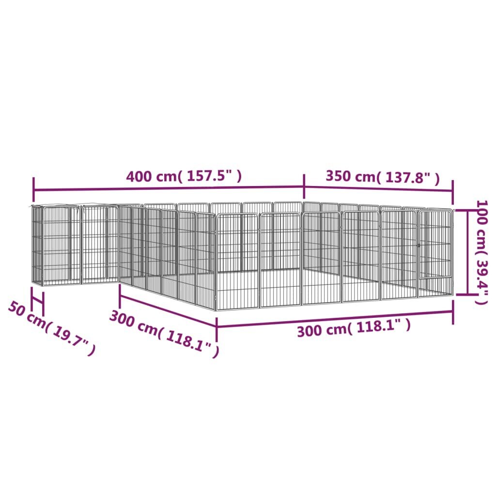 Šunų aptvaras vidaXL, 50 x 100 cm, juodas kaina ir informacija | Guoliai, pagalvėlės | pigu.lt