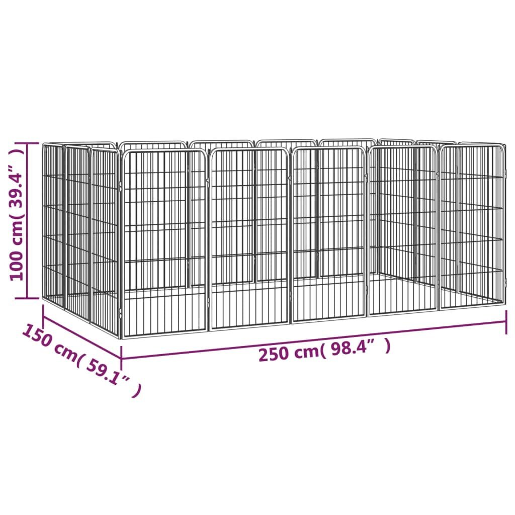 Šunų aptvaras vidaXL, 50 x 100 cm, juodas kaina ir informacija | Guoliai, pagalvėlės | pigu.lt