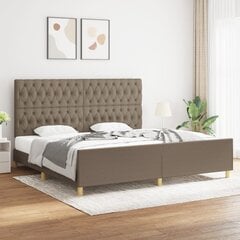 vidaXL Lovos rėmas su galvūgaliu, taupe spalvos, 200x200 cm, audinys цена и информация | Кровати | pigu.lt