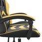 Pasukama žaidimų kėdė, Dirbtinė oda, juoda/auksinė spalva kaina ir informacija | Biuro kėdės | pigu.lt