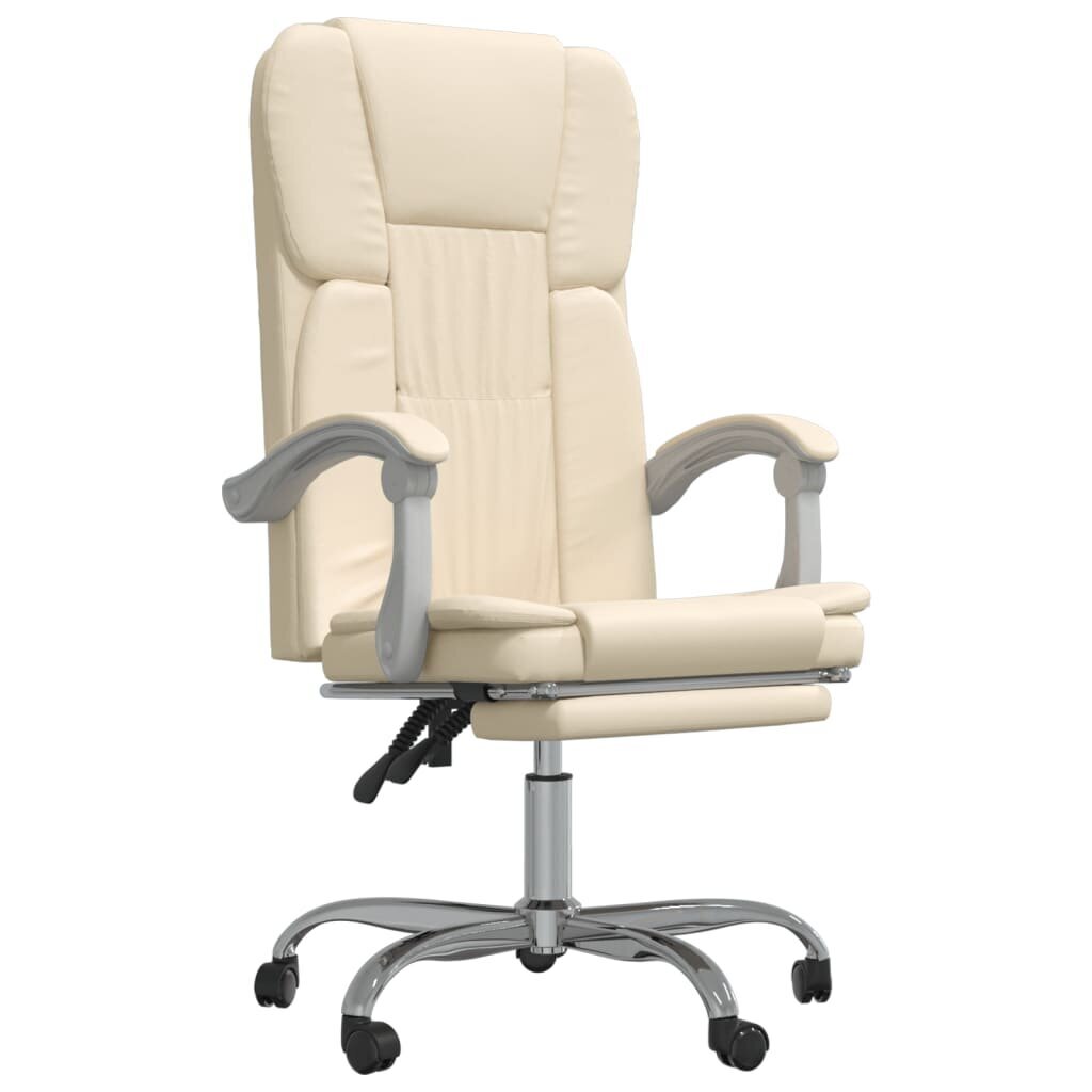 Atlošiama biuro kėdė, Dirbtinė oda, kreminė spalva цена и информация | Biuro kėdės | pigu.lt