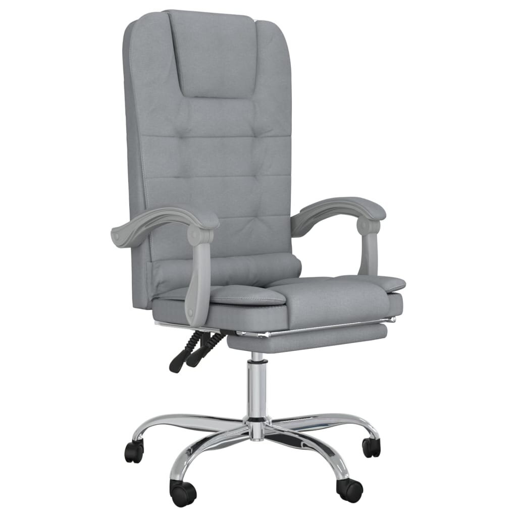 Atlošiama masažinė biuro kėdė, Audinys, šviesiai pilka kaina ir informacija | Biuro kėdės | pigu.lt