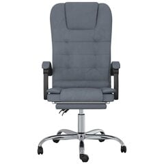 Atlošiama masažinė biuro kėdė, Aksomas, tamsiai pilka цена и информация | Офисные кресла | pigu.lt