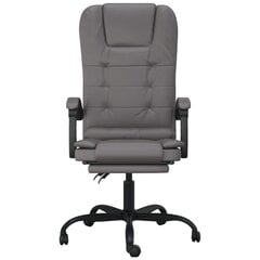 Atlošiama masažinė biuro kėdė, Dirbtinė oda, pilka цена и информация | Офисные кресла | pigu.lt