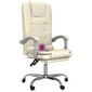 Atlošiama masažinė biuro kėdė, Dirbtinė oda, kreminė spalva kaina ir informacija | Biuro kėdės | pigu.lt