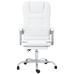 Atlošiama masažinė biuro kėdė, Dirbtinė oda, balta kaina ir informacija | Biuro kėdės | pigu.lt