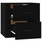 Sieninė naktinė spintelė, Apdirbta mediena, 50x36x47cm, juoda kaina ir informacija | Spintelės prie lovos | pigu.lt